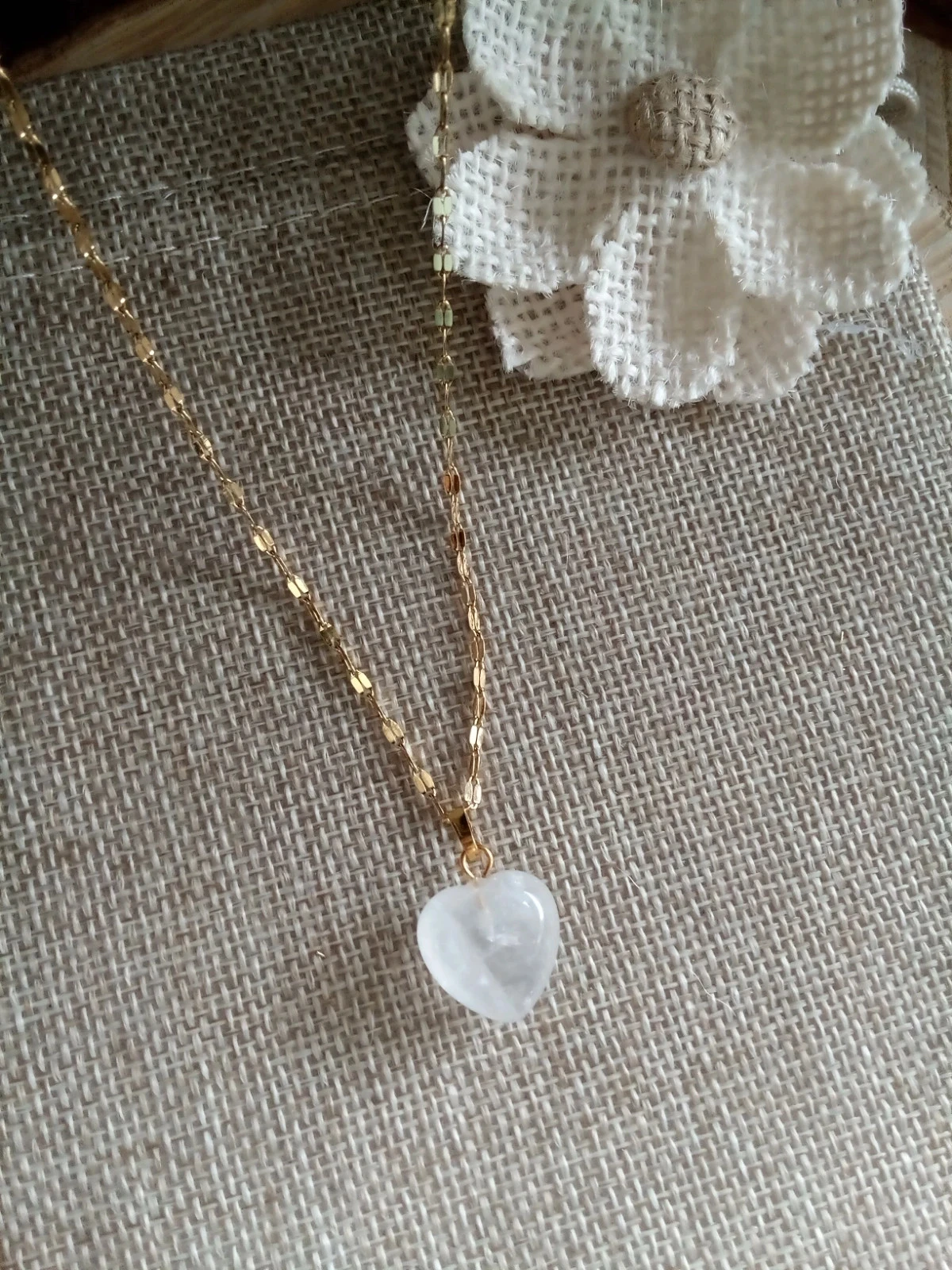 Collier en pierre de Cristal de roche naturellle – photo 2